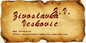 Živoslavka Vesković vizit kartica
